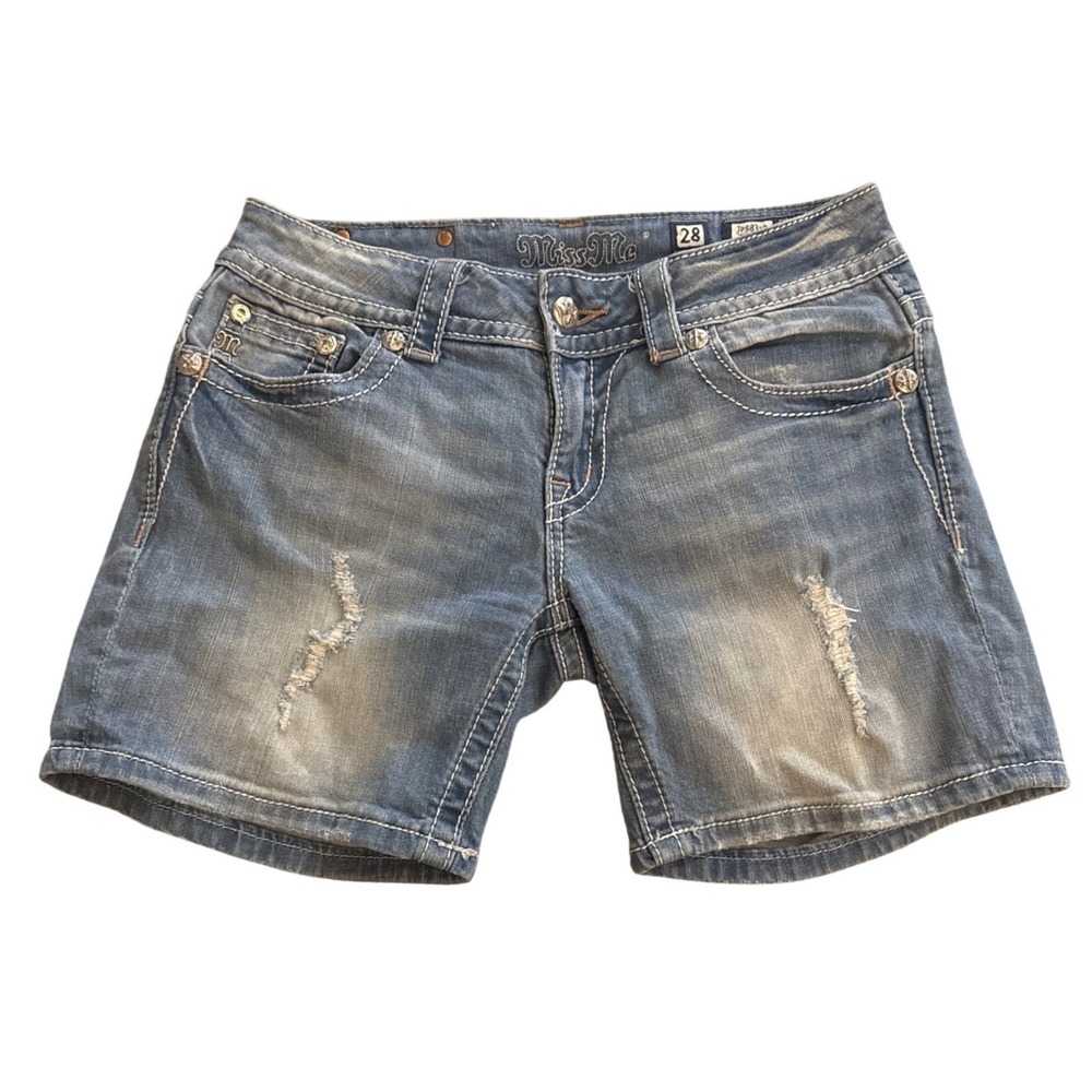 Miss Me JP5831D Sz 28 Mid Shorts Distressed